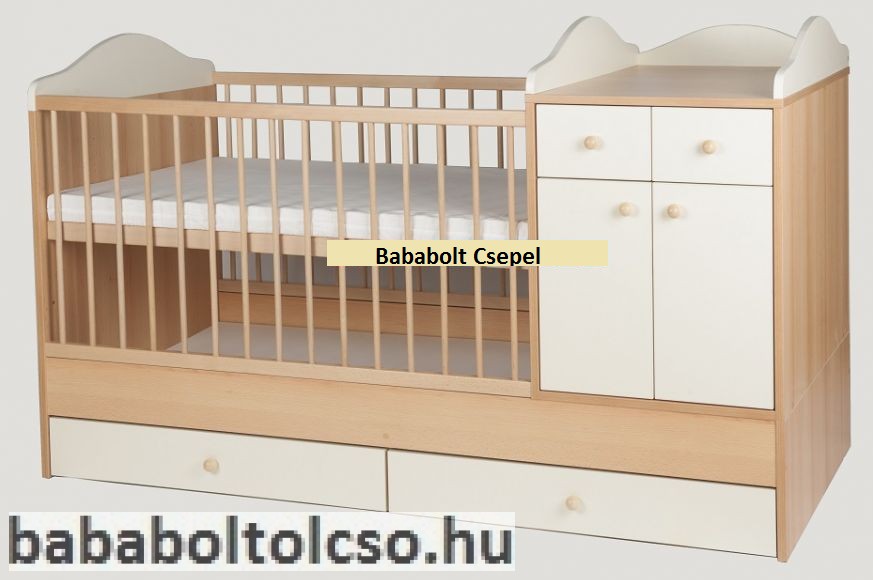 Bogi kombi babaágy 60x120 cm ** 1 fiókos, 2 ajtós ** Több szín Bogi kombi babaágy 60x120 cm ** 1 fiókos, 2 ajtós ** Több szín