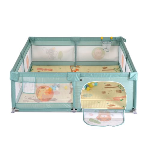 GameZone összecsukható járóka szőnyeggel 60 db labdával 150x200 cm Menta