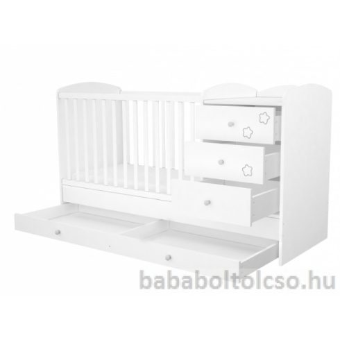Timba FÉLIX 60x120 cm 3 fiókos kombi gyermekágy fehér