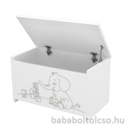 Timba elefántos játéktároló láda fehér