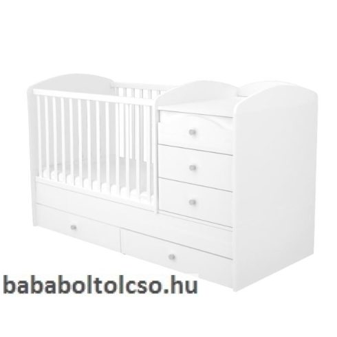 Timba FÉLIX 70x120 cm 5 fiókos maxi kombi gyermekágy fehér