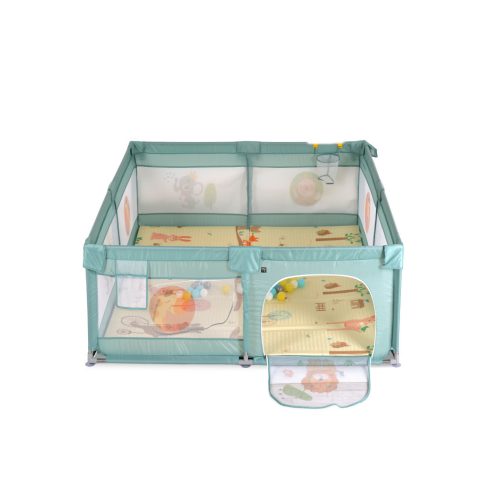 GameZone összecsukható járóka szőnyeggel 60 db labdával 120x120 cm Menta