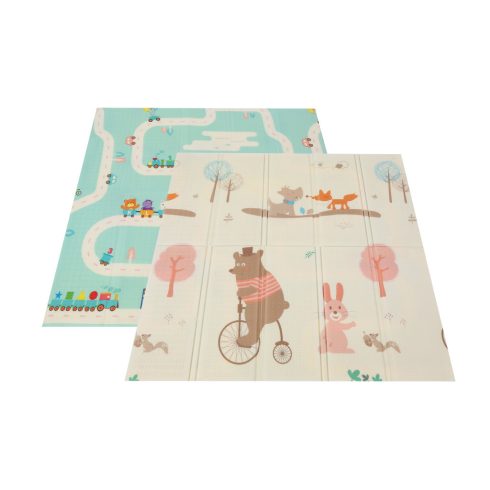 GameZone összecsukható járóka szőnyeggel 60 db labdával 120x120 cm Menta