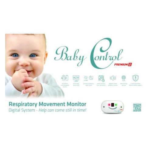 Baby Control Premium 2 légzésfigyelő készülék 2 extra nagy lappal