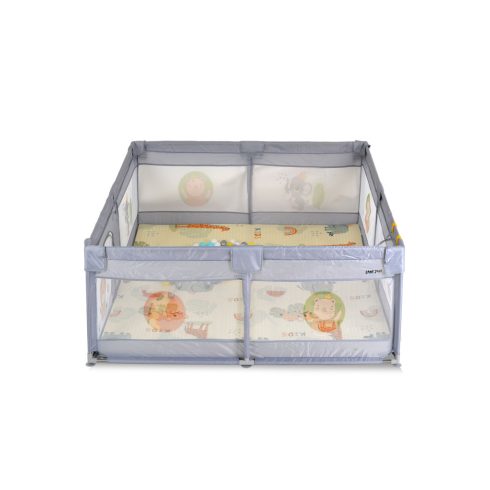 GameZone összecsukható járóka szőnyeggel 60 db labdával 120x120 cm Szürke