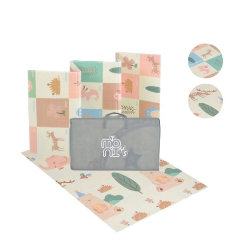 Moni kétoldalas vízálló csúszásmentes játszószőnyeg 120x180 cm- Forest/Elefántos