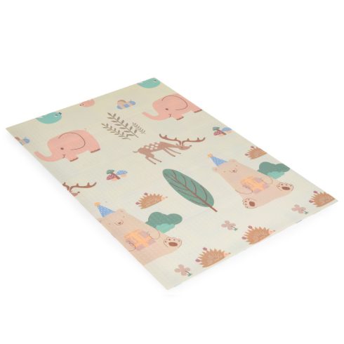Moni kétoldalas vízálló csúszásmentes játszószőnyeg 120x180 cm- Forest/Elefántos
