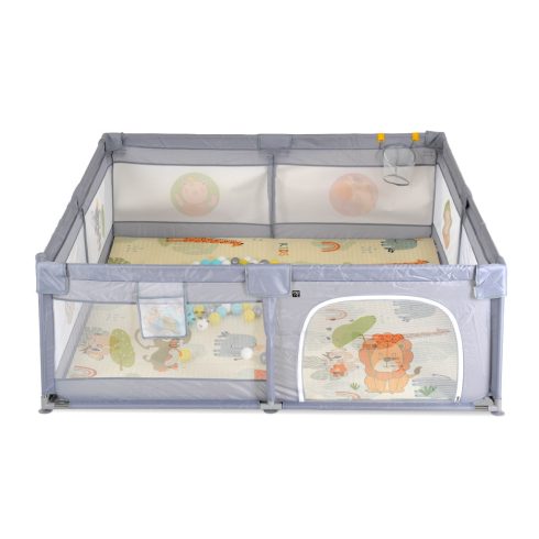 GameZone összecsukható járóka szőnyeggel 60 db labdával 180x200 cm Szürke