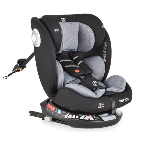 Moni Nitro 0-36 kg ISOFIX biztonsági autósülés 360° fokban elfordítható - szürke