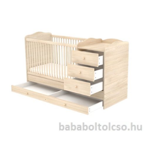 Timba NIKI 60x120 cm 3 fiókos kombi gyermekágy borostyán