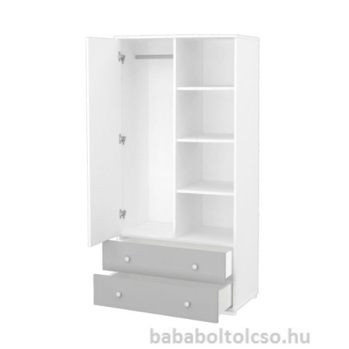 Timba ERIK 1 ajtós 2 fiókos szekrény ezüst-fehér 