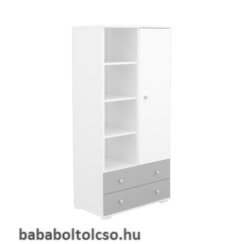 Timba ERIK 1 ajtós 2 fiókos szekrény ezüst-fehér 