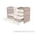 Timba VIKI 70x120 cm 5 fiókos maxi kombi gyermekágy krém-fűz