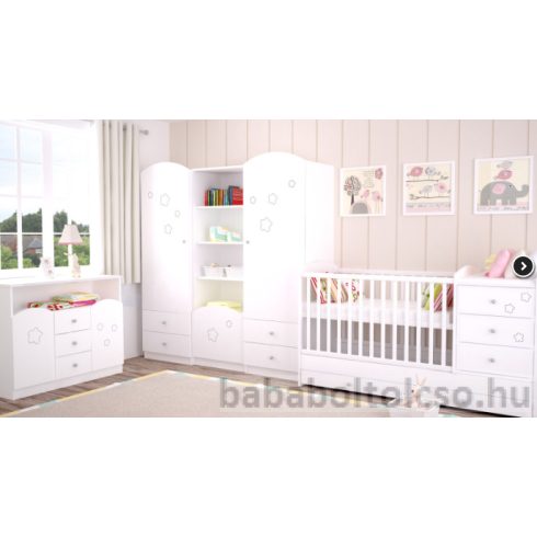 Timba FÉLIX csillagos álló szekrény jobb elem fehér