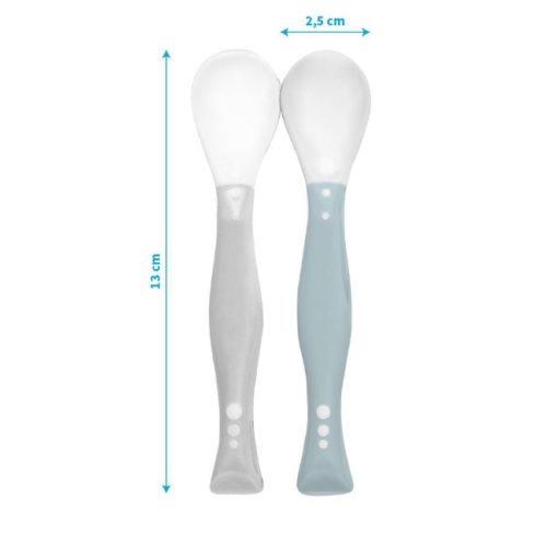 BabyOno etetőkanál puha flexibilis 2db szürke-kék 1066/04