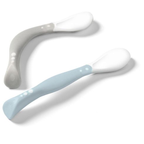 BabyOno etetőkanál puha flexibilis 2db szürke-kék 1066/04