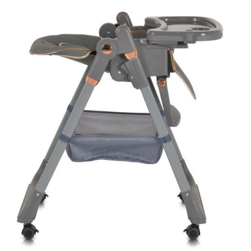 Moni Lindo multifunkciós etetőszék kiegészítőkkel (előke, kanál, villa) Szürke