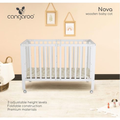 Cangaroo Nova összecsukható fa babaàgy 120x60 cm