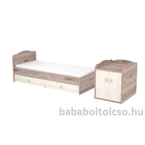 Timba VIKI 70x120 cm 2 ajtós maxi kombi gyermekágy krém-fűz