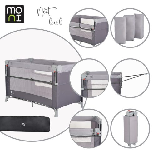 Moni Next Level multifunkciós utazóágy- Szürke