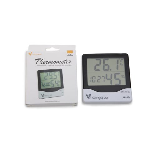Cangaroo Thermometer hőmérő, páratartalom mérővel és digitális órával 