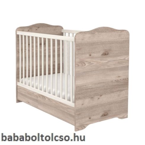 Timba VIKI 60x120 cm zárt végű kiságy ágyneműtartós krém-fűz