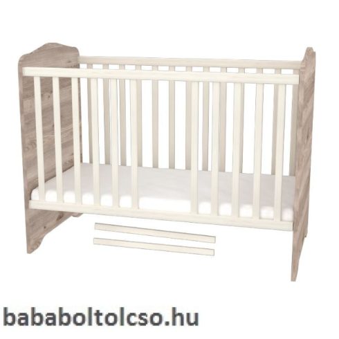 Timba VIKI 60x120 cm zárt végű kiságy ágyneműtartós krém-fűz