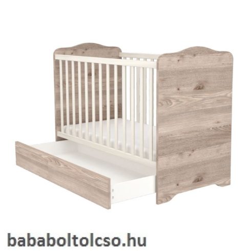 Timba VIKI 60x120 cm zárt végű kiságy ágyneműtartós krém-fűz