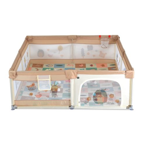 GameZone összecsukható járóka szőnyeggel 60 db labdával 150x200 cm Bézs