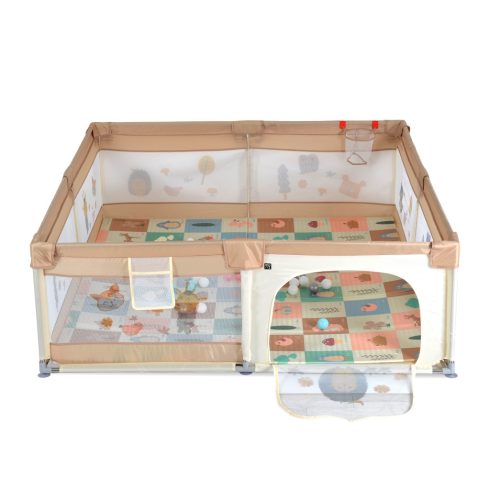 GameZone összecsukható járóka szőnyeggel 60 db labdával 150x200 cm Bézs