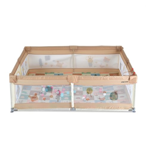 GameZone összecsukható járóka szőnyeggel 60 db labdával 150x200 cm Bézs