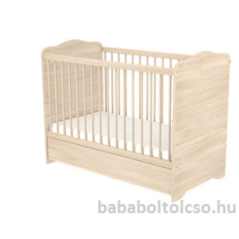 Timba NIKI 60x120 cm zárt végű kiságy ágyneműtartós borostyán