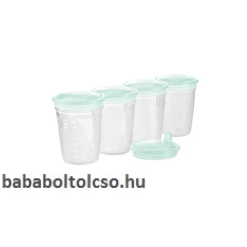 BabyOno tejtároló pohár 4db 1db itatócsőrrel --1028
