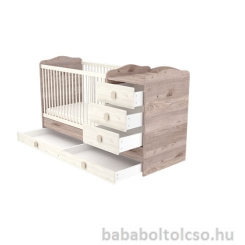 Timba VIKI 60x120 cm 3 fiókos kombi gyermekágy krém-fűz