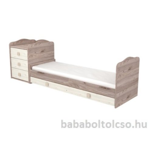 Timba VIKI 60x120 cm 3 fiókos kombi gyermekágy krém-fűz