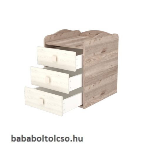 Timba VIKI 60x120 cm 3 fiókos kombi gyermekágy krém-fűz